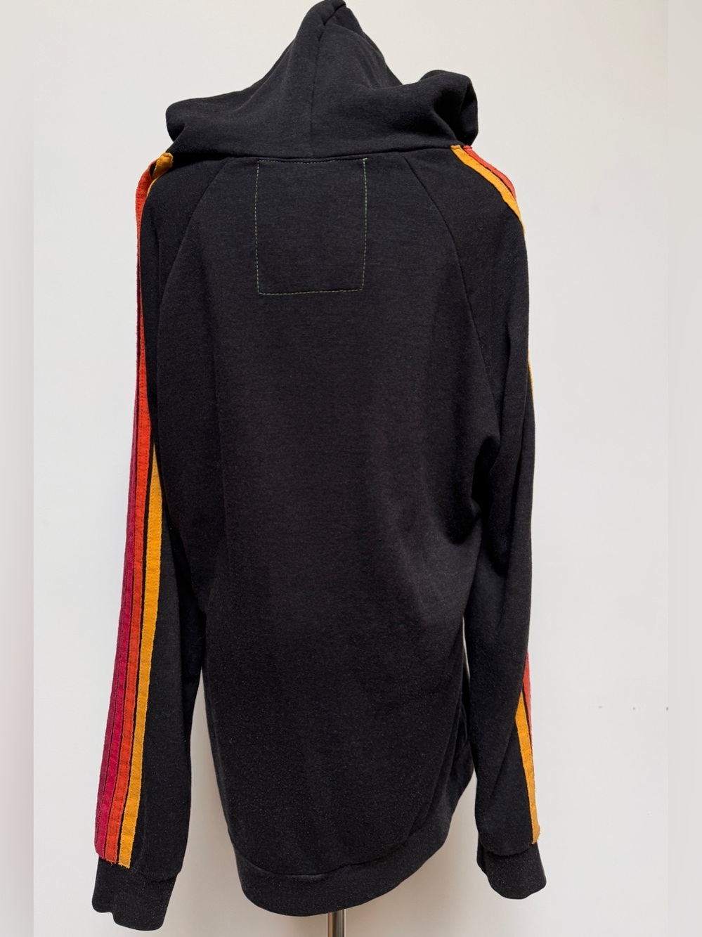 Aviator Nation Zip Up Hoodie Black w/ 4 Stripe on Sleeves - XXL - Soft and Cozy! - Picture 8 of 12